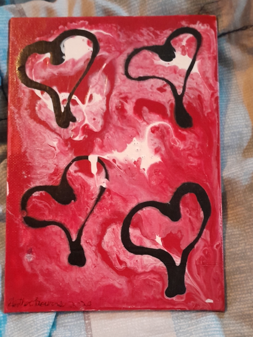 Red Abstract Heart Canvas Art